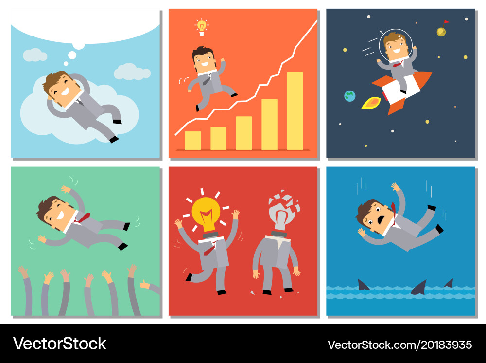 Business concept set Royalty Free Vector Image