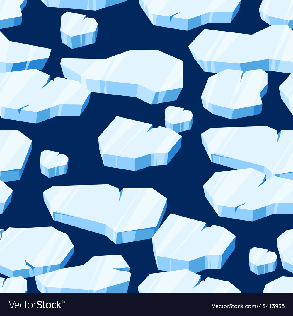 Floating ice pattern seamless print of glacial Vector Image