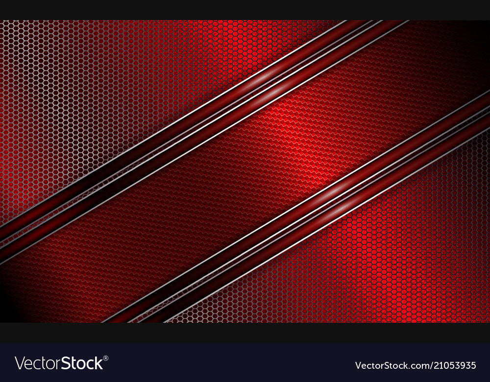 Geometrical design in red with a metal grille Vector Image