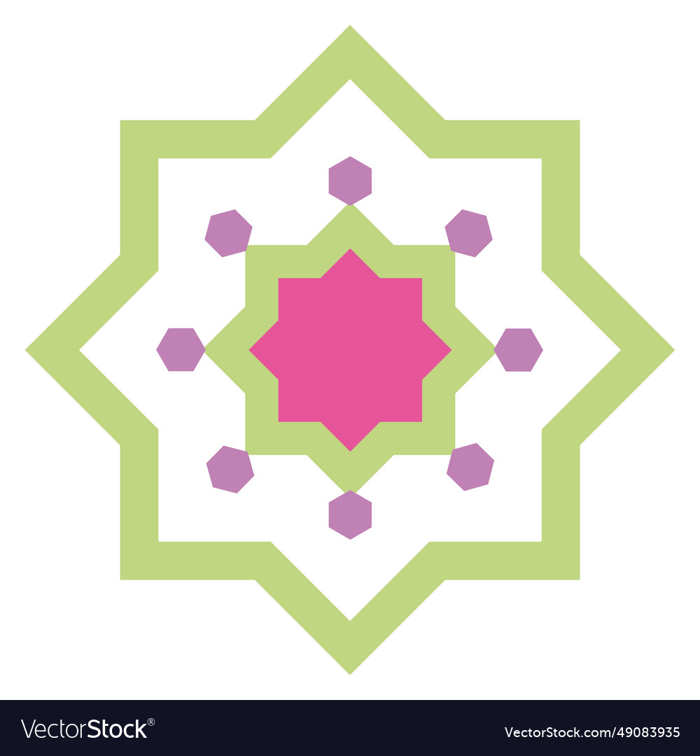 Islamic star with decorations Royalty Free Vector Image