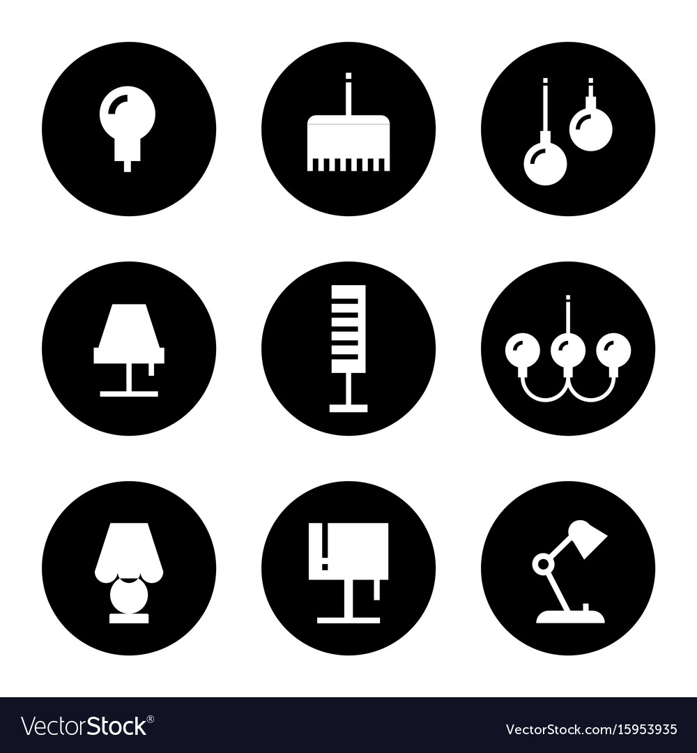 Lighting flat icons lamps sconce and floor Vector Image