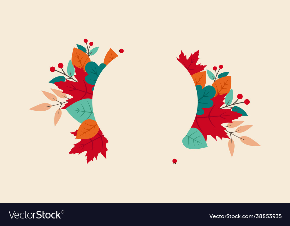 Realistic autumn foliage white background