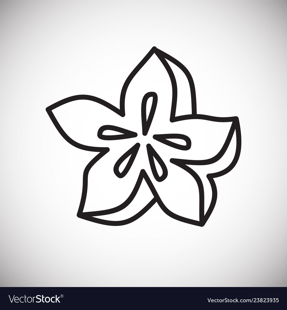 Star fruit icon on white background for graphic