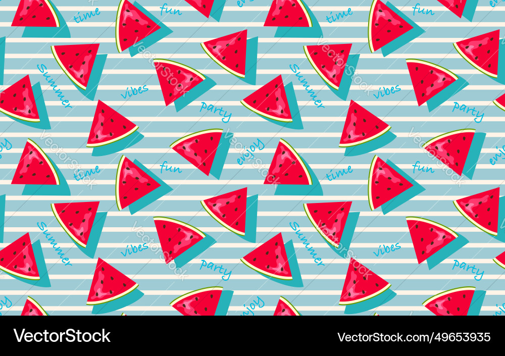Summer watermelon slice seamless pattern Vector Image