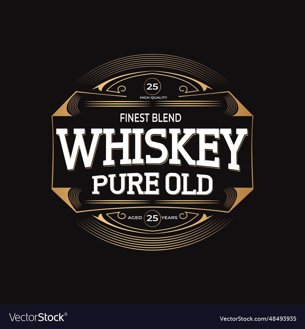 Whiskey house logo retro vintage pub or bar Vector Image