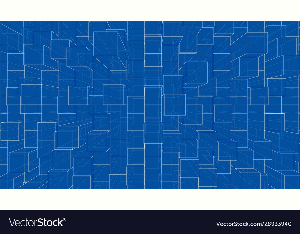 Abstract Background Cubes Outline Royalty Free Vector Image