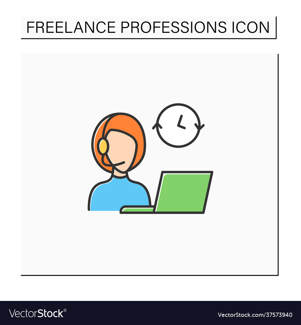 Admin support color icon Royalty Free Vector Image