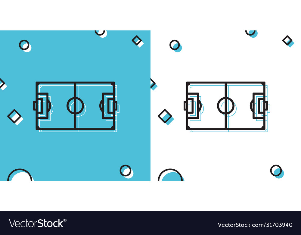 Black Football Field Or Soccer Icon Isolated Vector Image