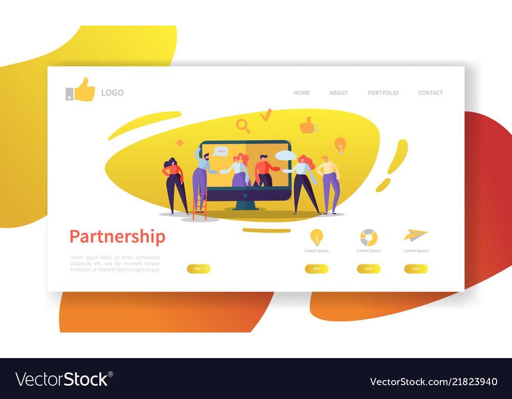 Business partnership landing page template website