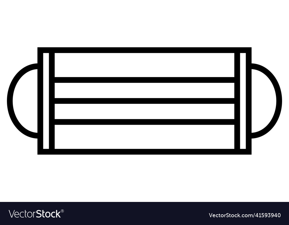 Face mask outline medical transparent Royalty Free Vector