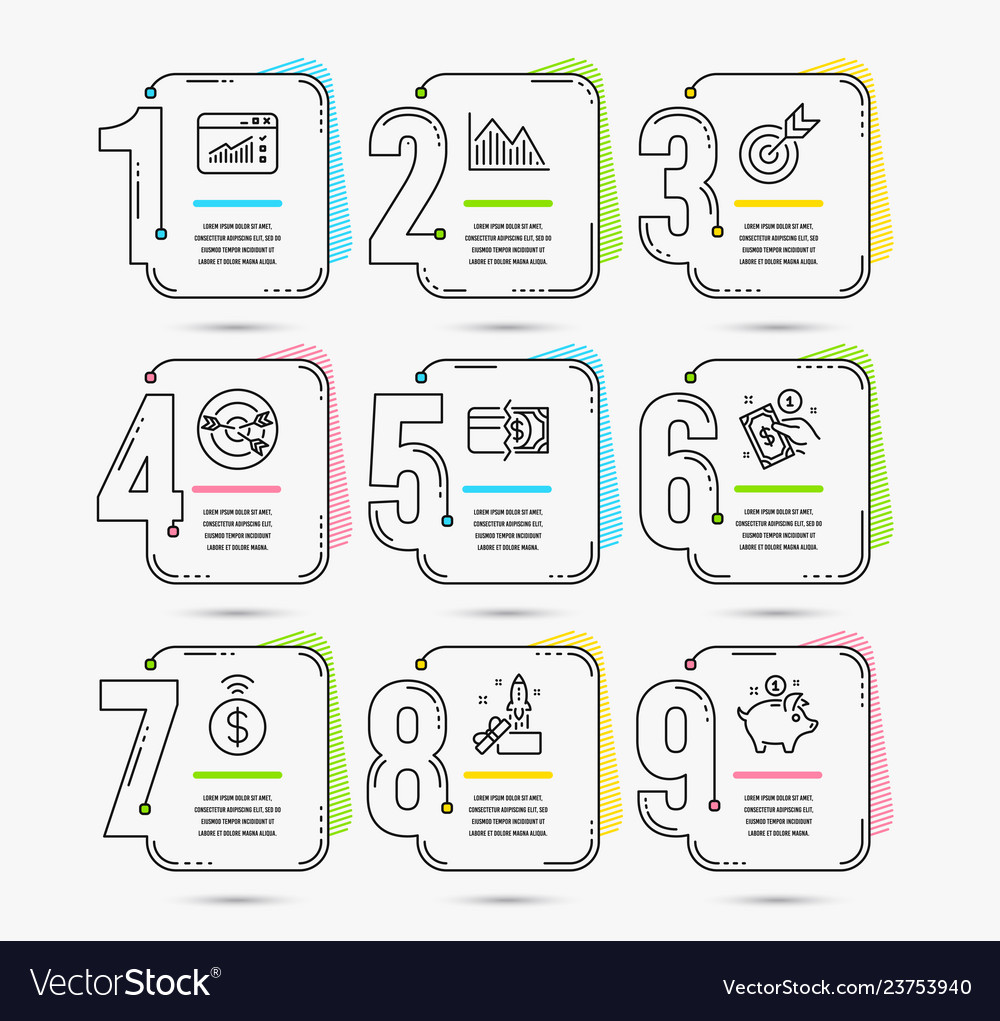 Infographic timeline set target contactless