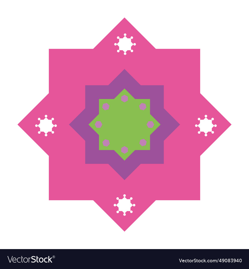 Islamic star colored Royalty Free Vector Image