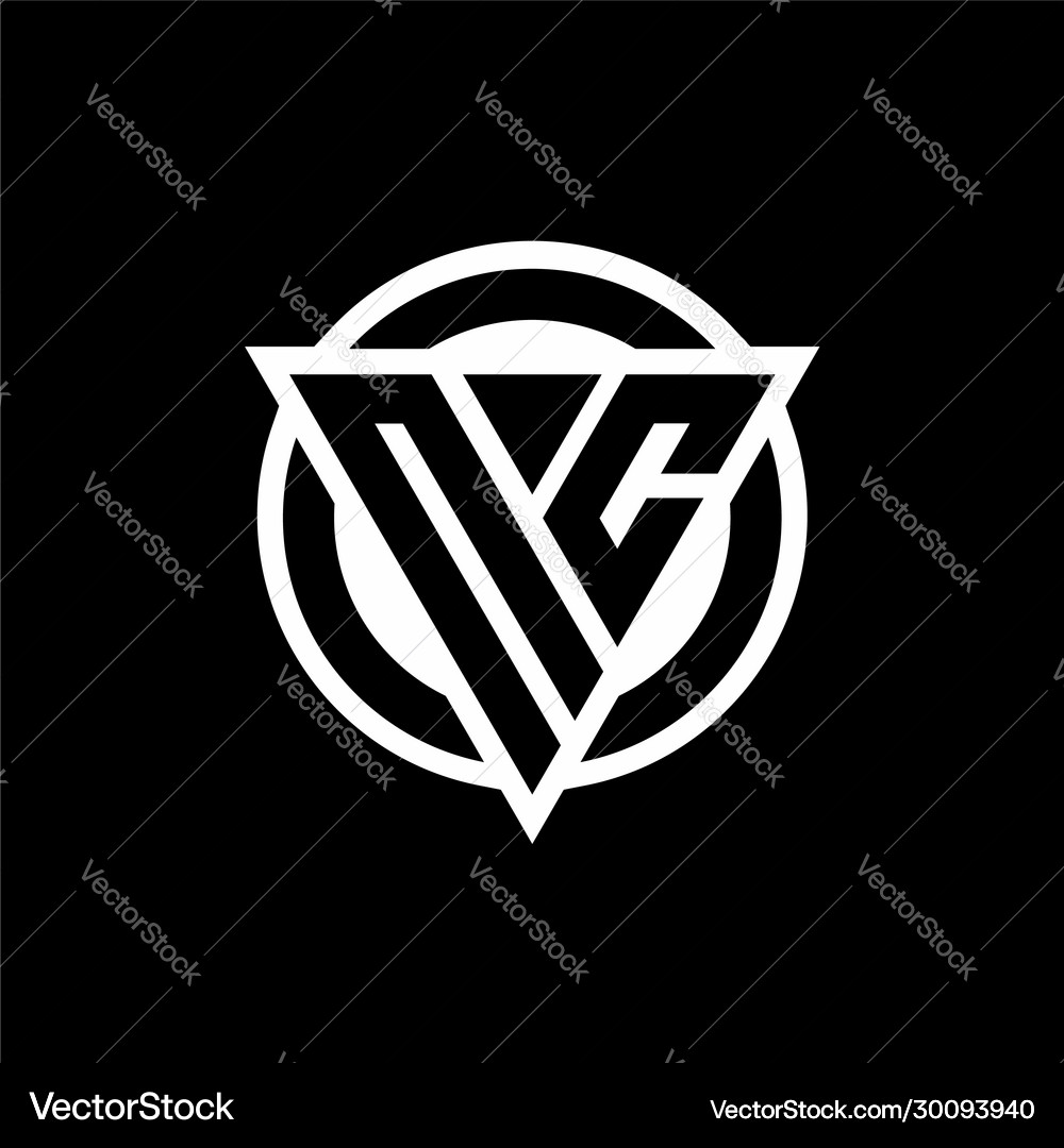 Nc logo with negative space triangle shape Vector Image