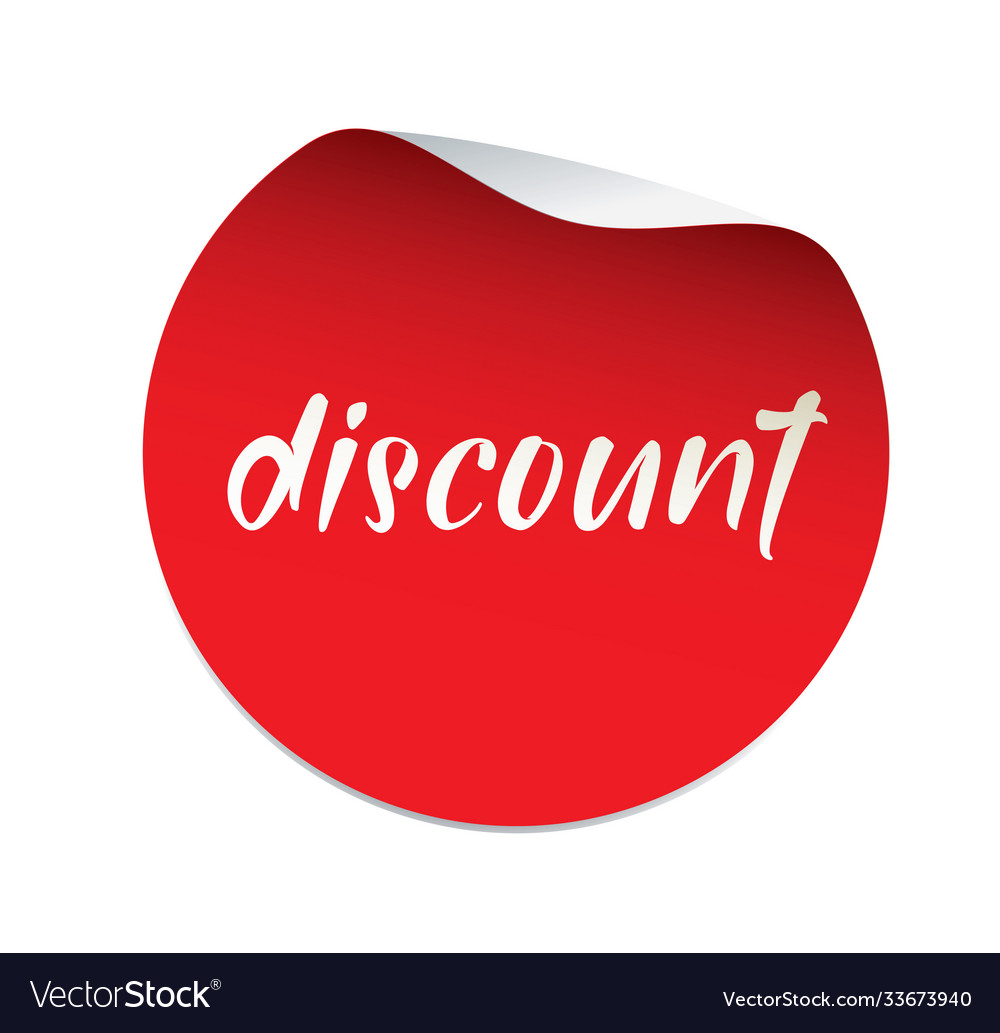 Red sticker discount banner and logo Royalty Free Vector