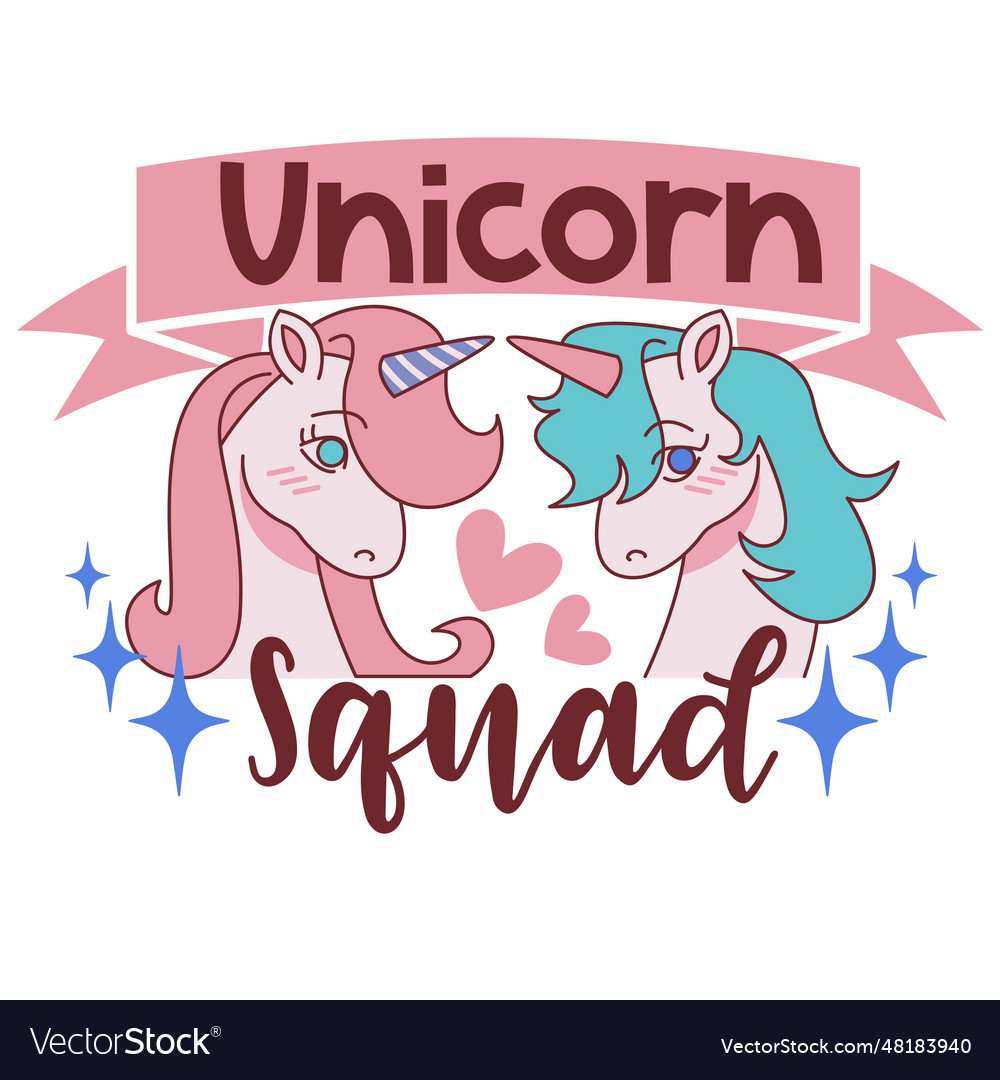 Unicorn saying inspirational hand drawn