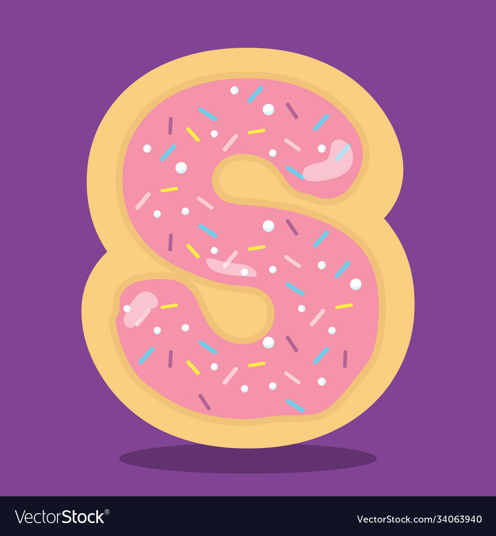 Yummy donut alphabet s 19 Royalty Free Vector Image