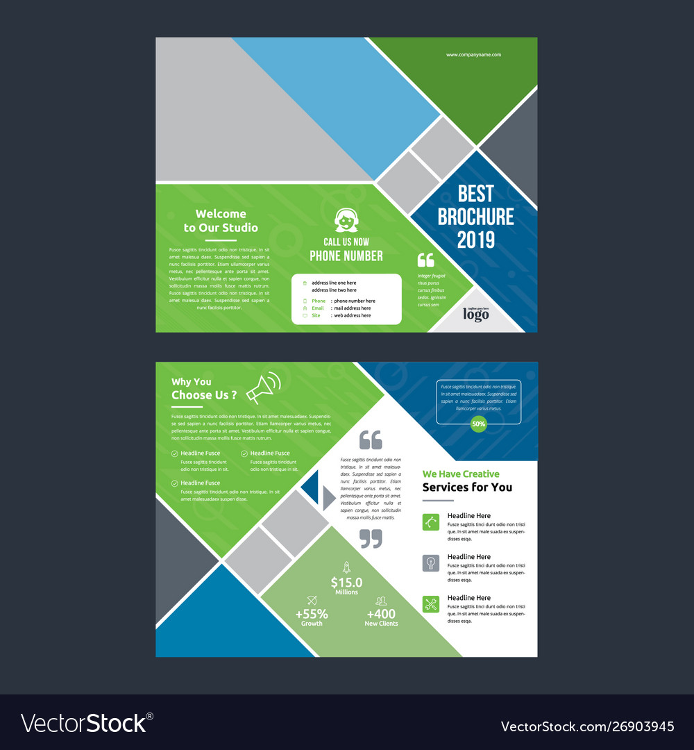 Corporate trifold brochure template Royalty Free Vector