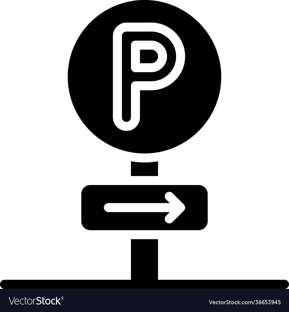 Directional parking sign icon lot related