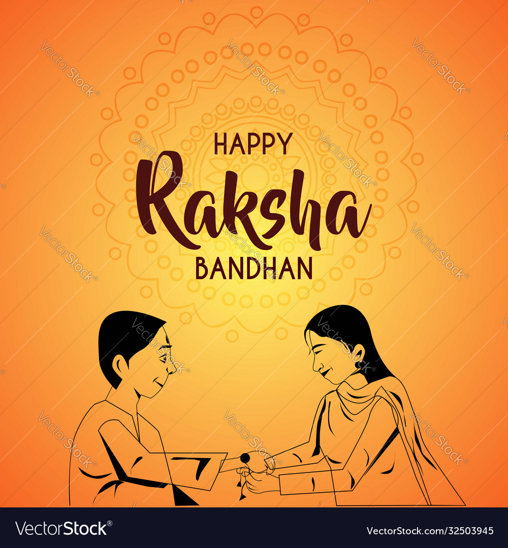 Happy raksha bandhan festival greeting card Vector Image