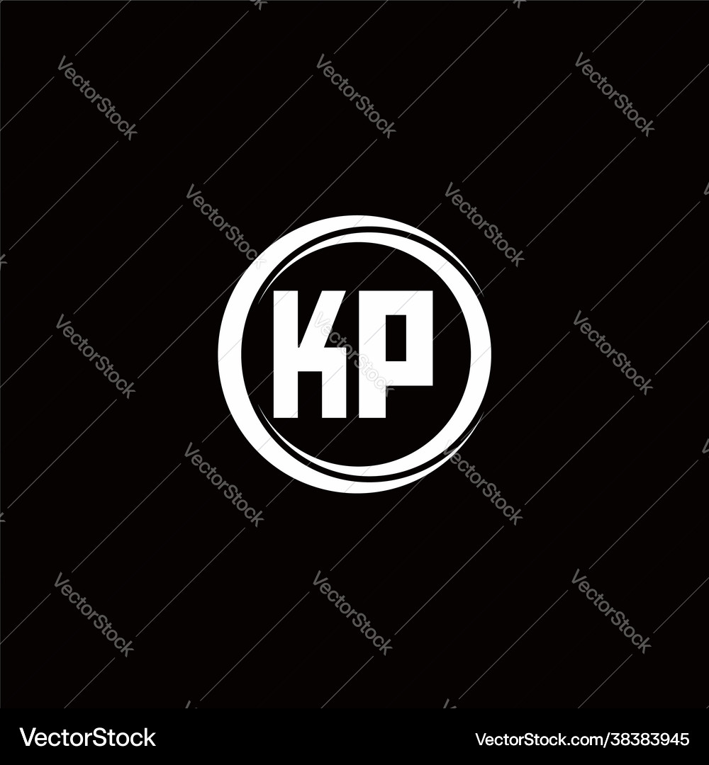 Kp logo initial letter monogram with circle slice Vector Image