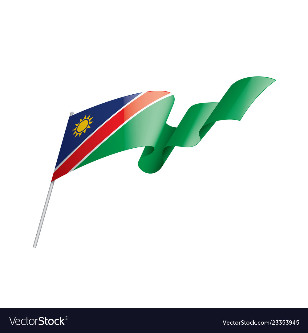 Namibia flag on a white Royalty Free Vector Image