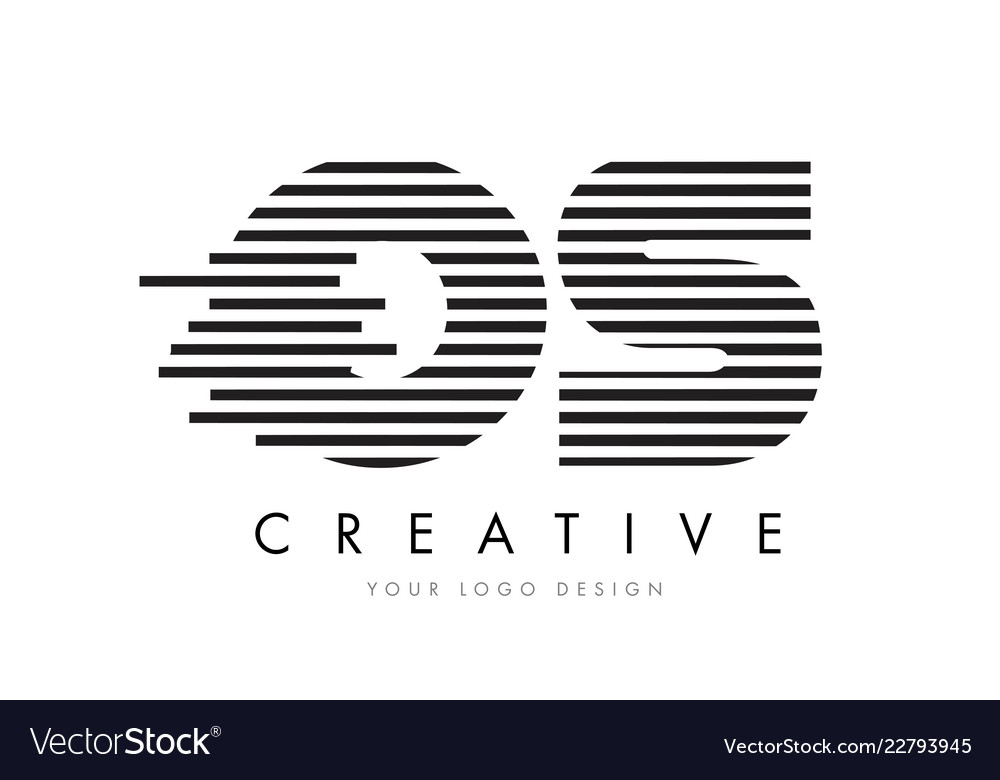 Os o s zebra letter logo design with black