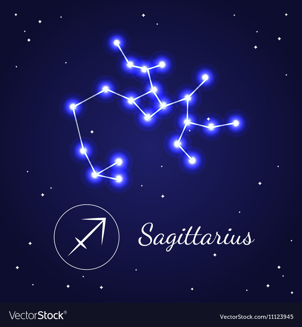 Sagittarius Sign Stars On Cosmic Sky Royalty Free Vector