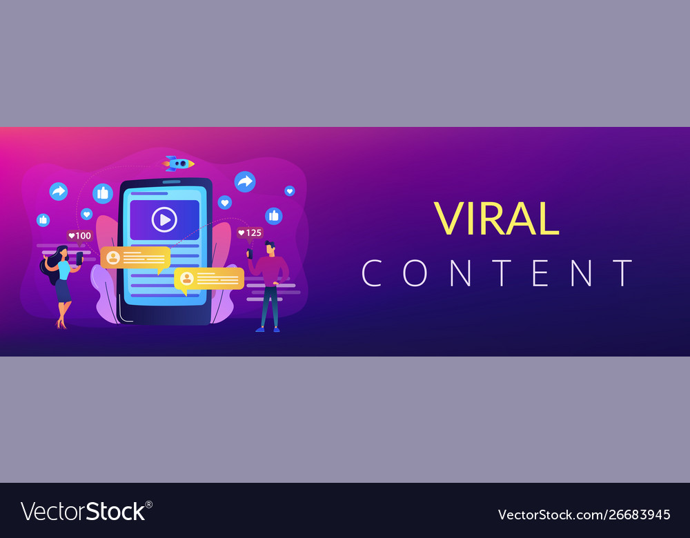 Viral Content Concept Banner Header Royalty Free Vector