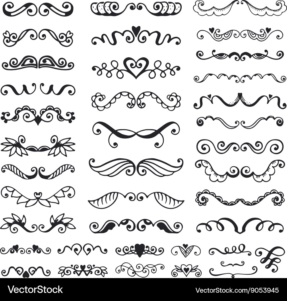 Wedding vintage elements big collection Royalty Free Vector