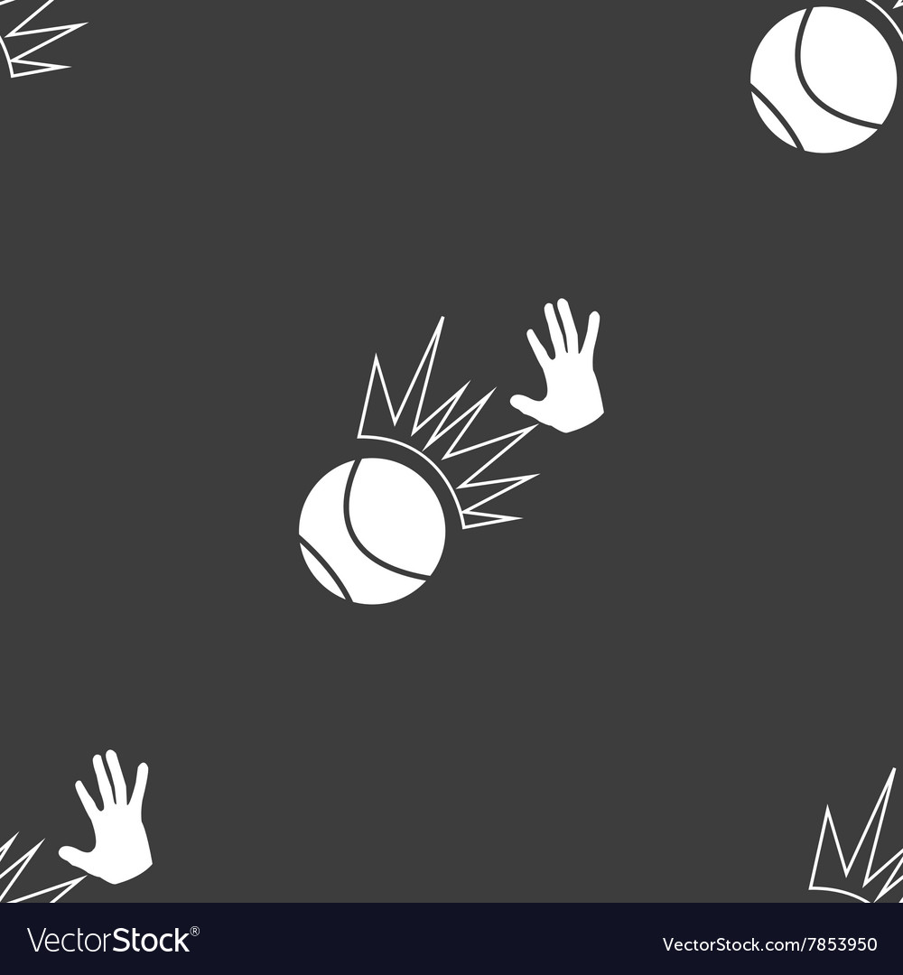 Basketball icon sign seamless pattern on a gray