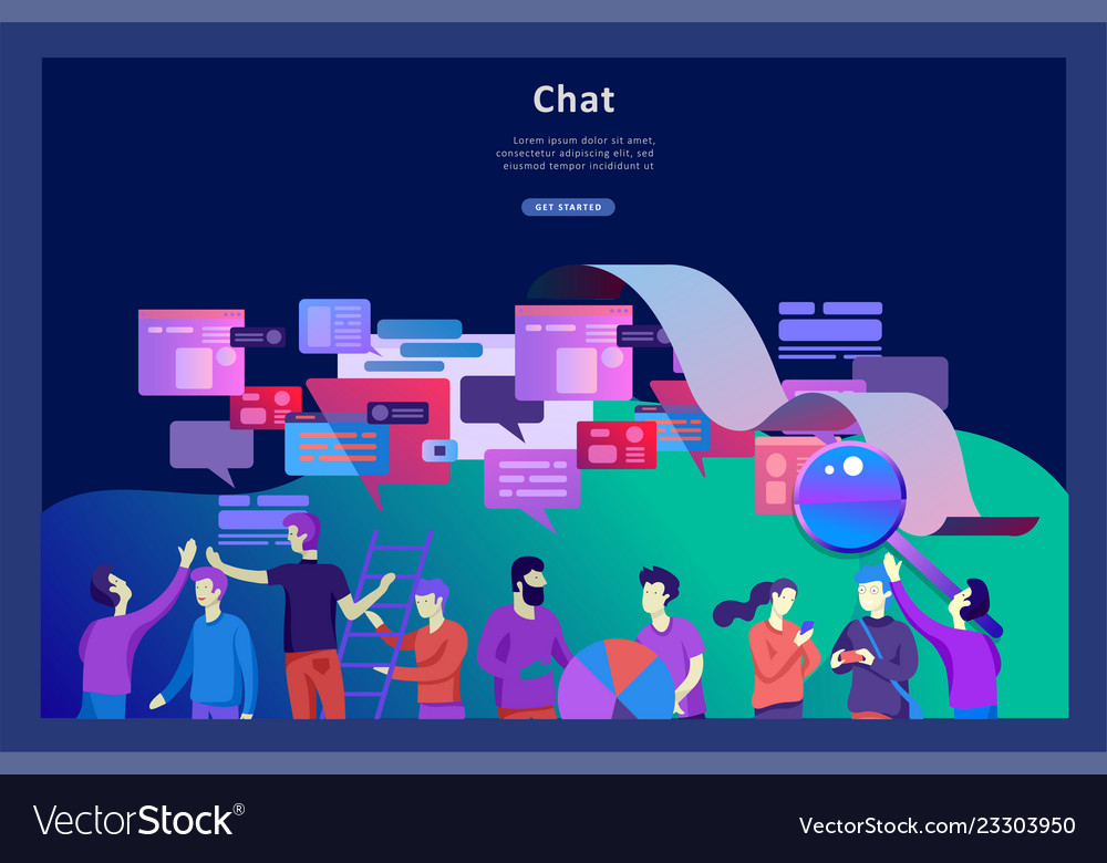 Concept landing page template flat style