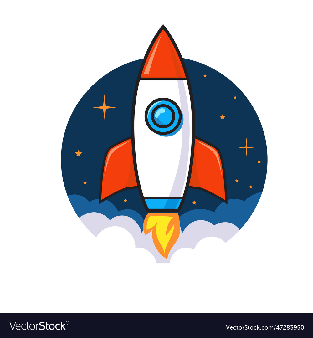 Creative rocket logo design Royalty Free Vector Image