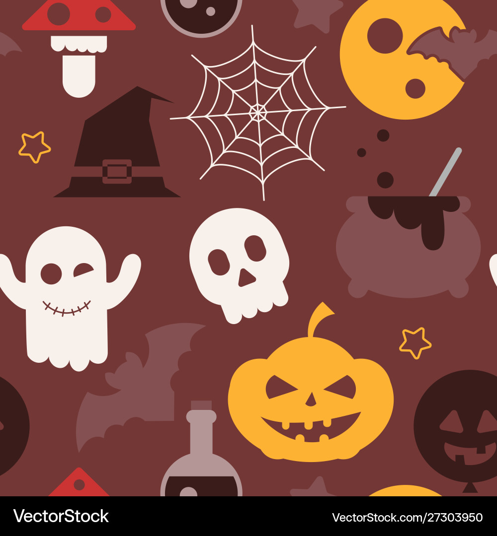 Halloween seamless pattern Royalty Free Vector Image