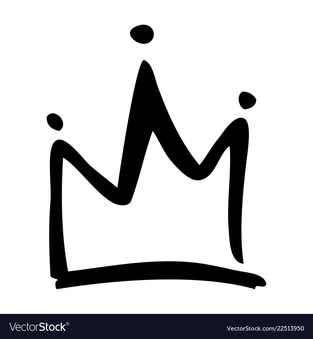 Hand drawn crown on white background