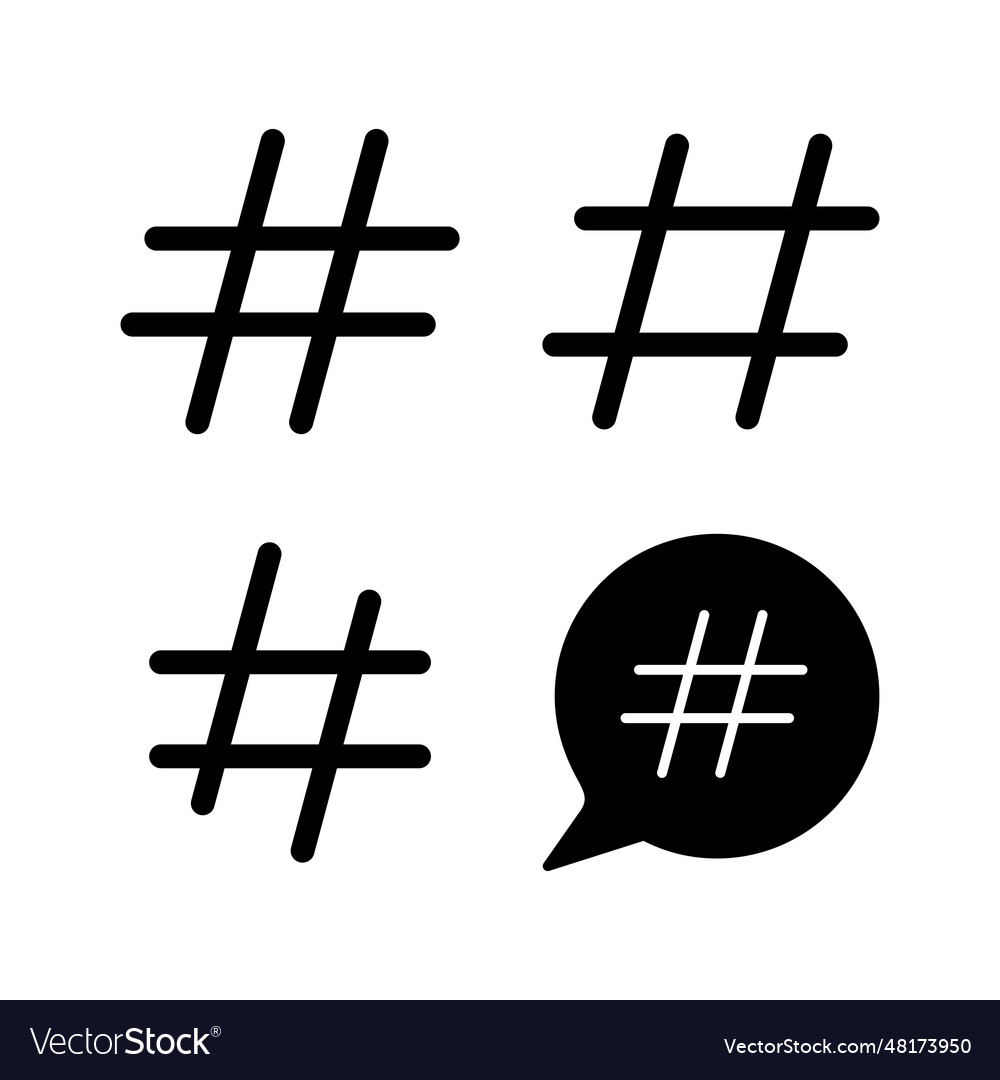 Hashtag icon simbols Royalty Free Vector Image