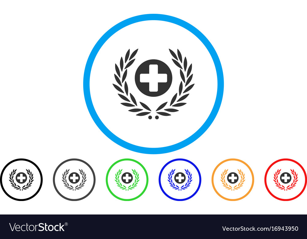 Health care emblem rounded icon Royalty Free Vector Image