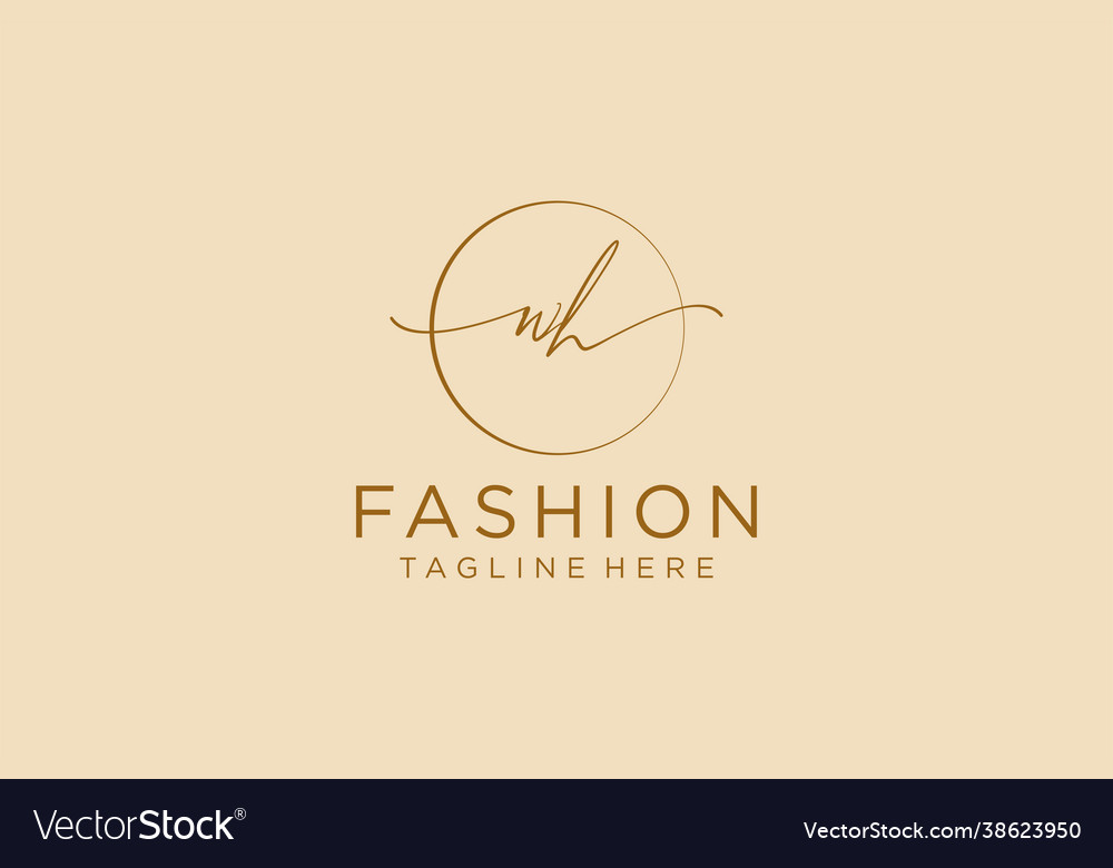 Initial wh feminine logo beauty monogram