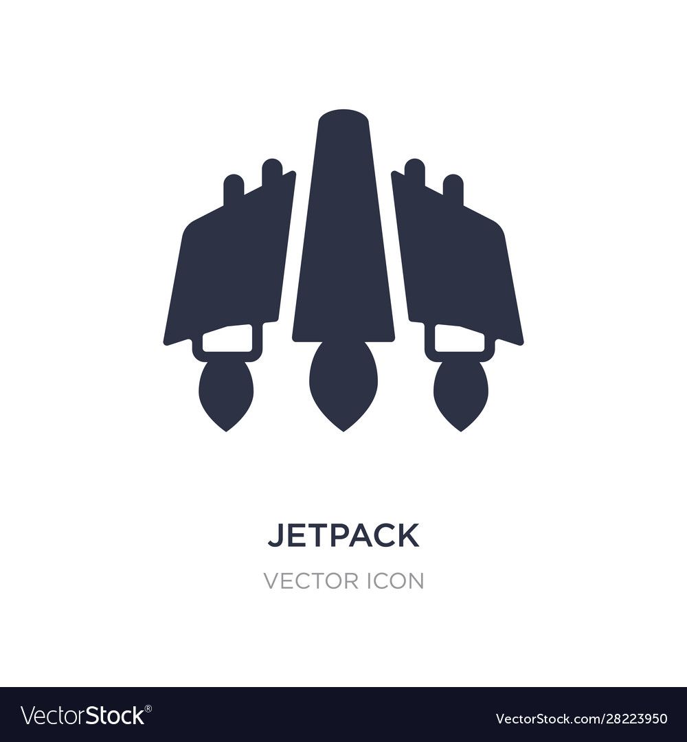 Jetpack-Symbol auf weißem Hintergrund einfaches Element