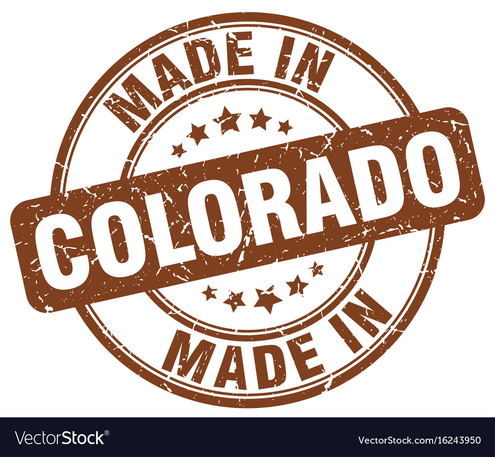 Made in colorado brown grunge round stamp