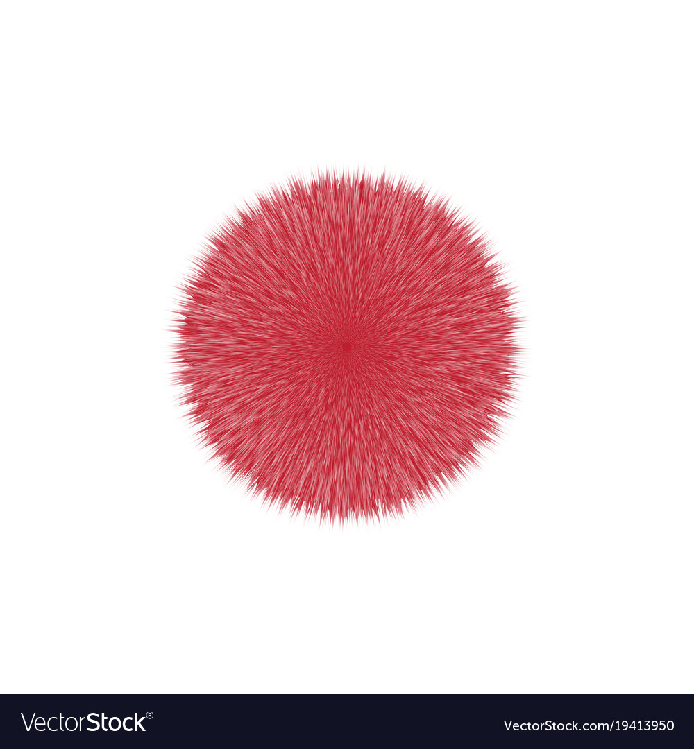 Red fluffy hair ball Royalty Free Vector Image