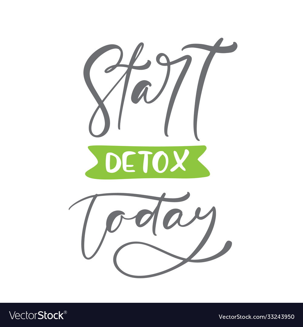 Start Detox heute Logo Kalligraphie Schrift Text