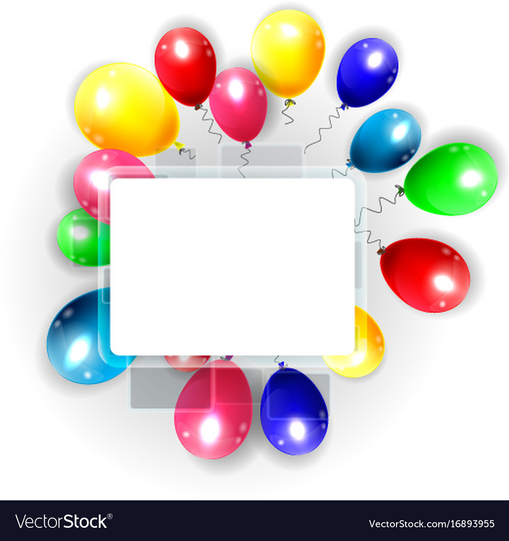 Birthday background with colorful balloons Vector Image