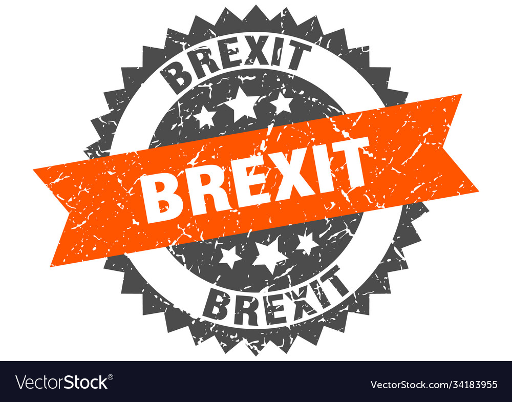 Brexit stamp grunge round sign with ribbon