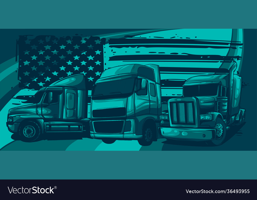 Classic american truck Royalty Free Vector Image