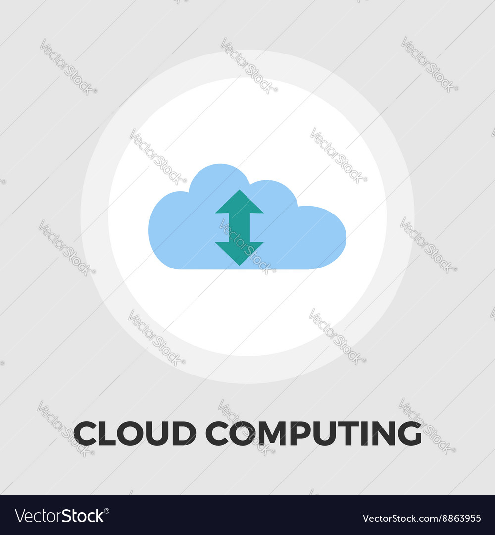 Cloud computing flat icon Royalty Free Vector Image