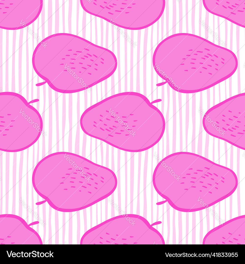 Creative apple seamless pattern in doodle style Vector Image