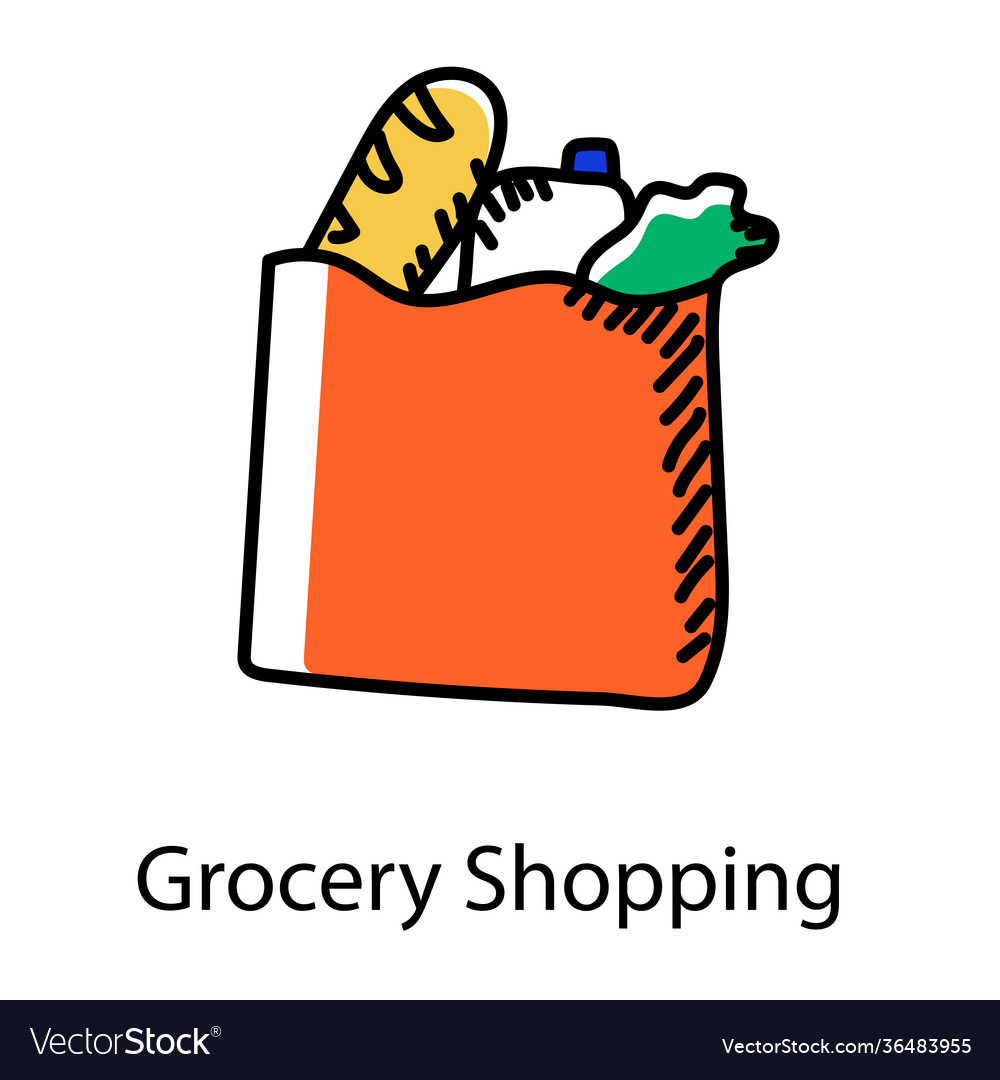 Grocery shopping Royalty Free Vector Image VectorStock