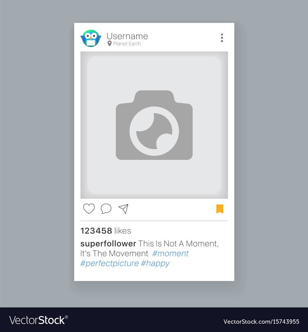 Mobile app photo frame Royalty Free Vector Image
