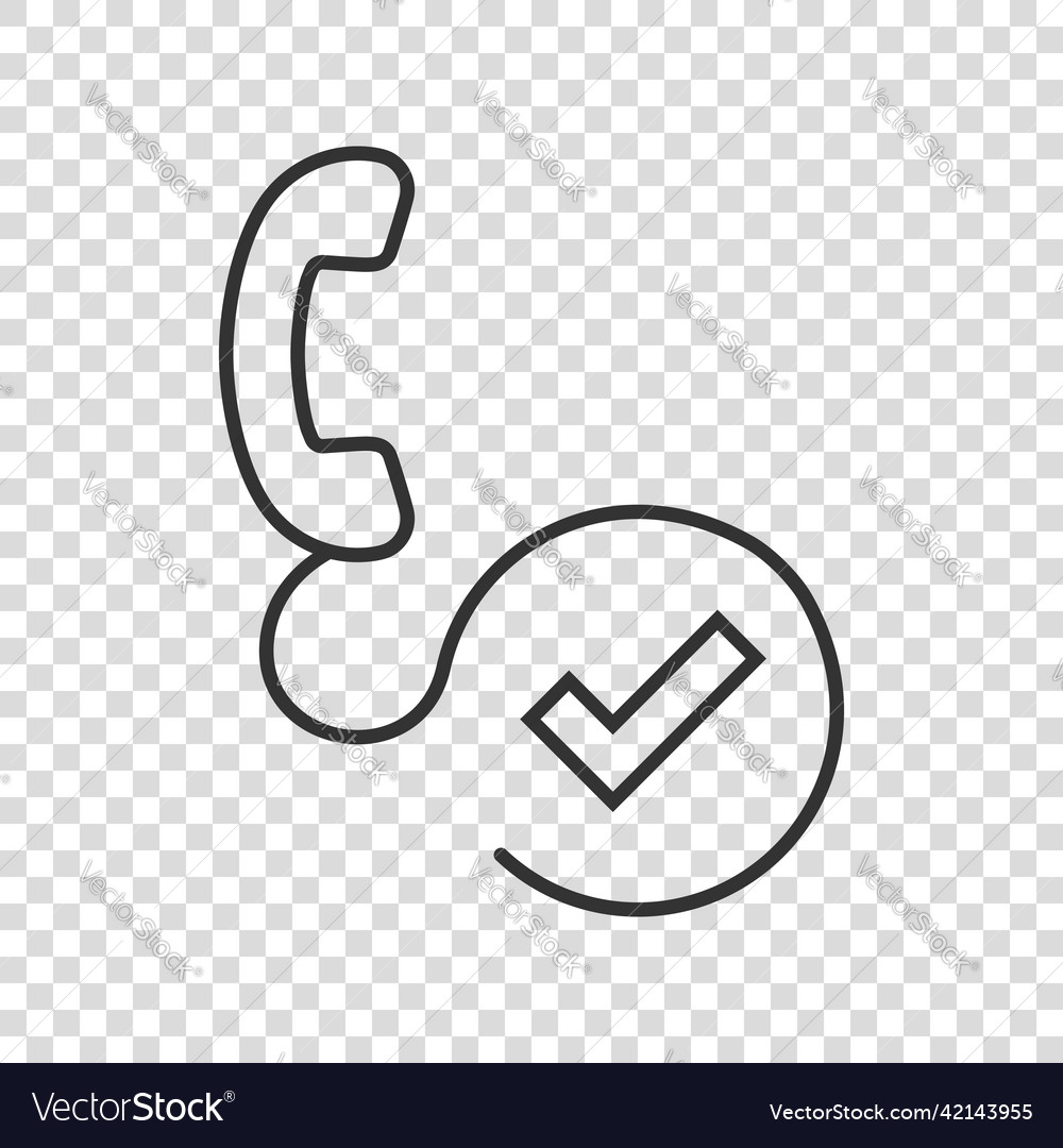 Phone check mark icon in flat style smartphone