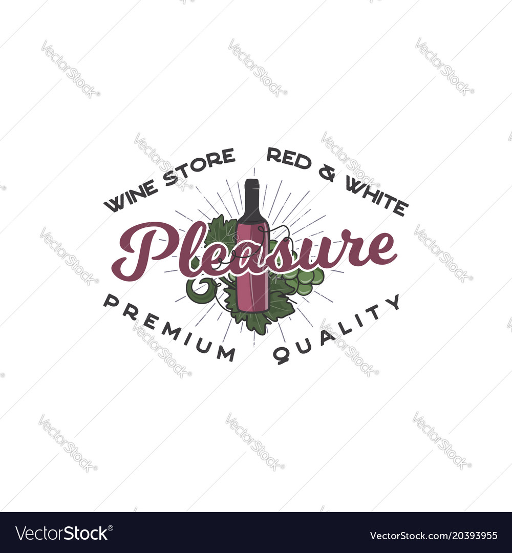 wine shop logo template concept wine bottle vine vector image